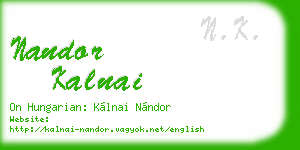 nandor kalnai business card