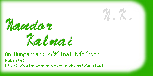 nandor kalnai business card